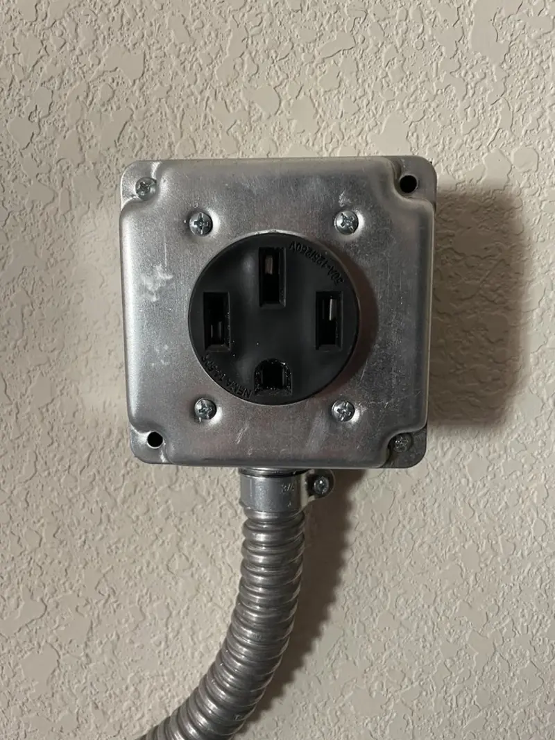 NEMA 14-50 outlet installed for Electrical Panel Upgrade in Hugo
